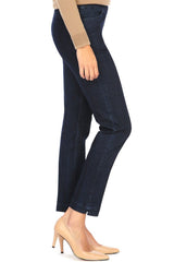 Pull-On Solid Narrow Leg Pant With Real Front Pockets - Denim